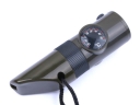 7 In 1 Multifunctional  Survival Whistle W/ Flashlite Compass Thermometer